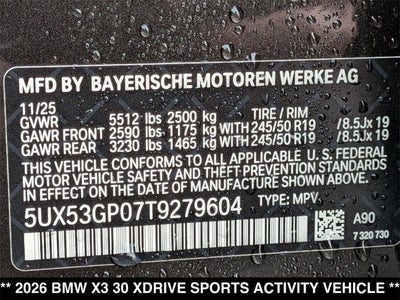 2026 BMW X3 30 xDrive