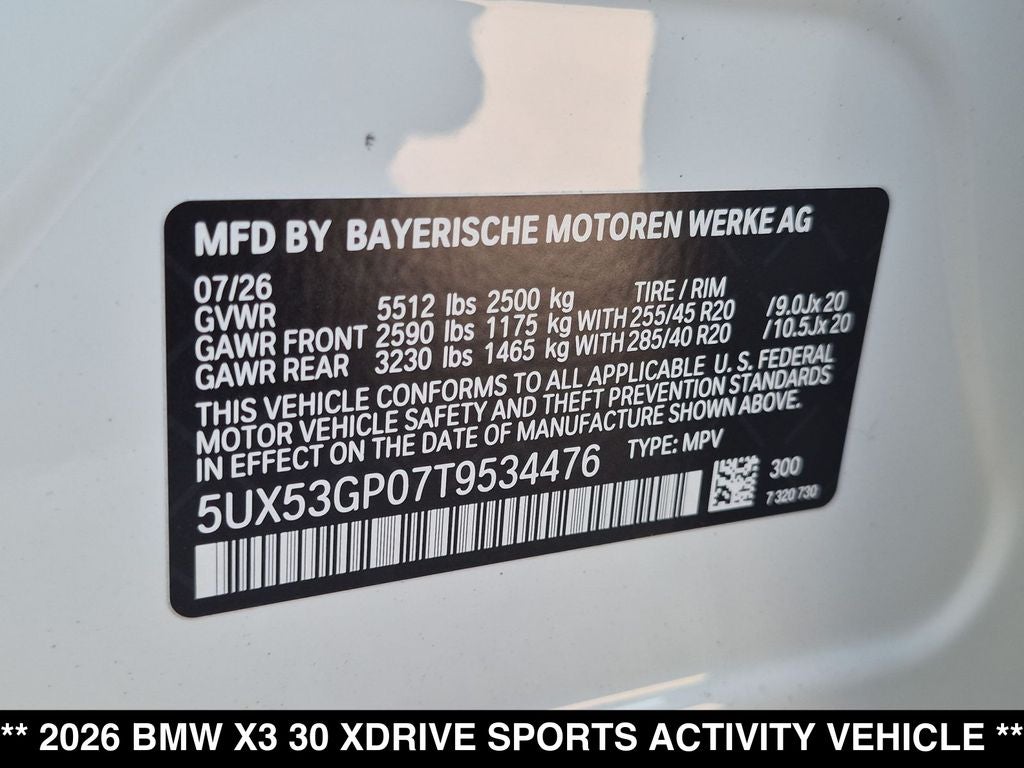 2026 BMW X3 30 xDrive