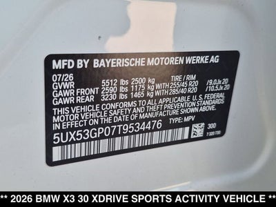 2026 BMW X3 30 xDrive