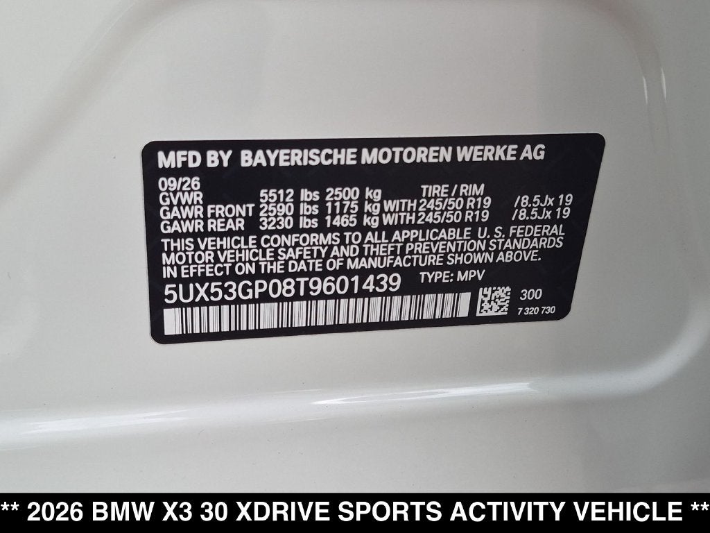 2026 BMW X3 30 xDrive