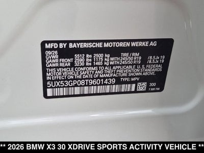 2026 BMW X3 30 xDrive