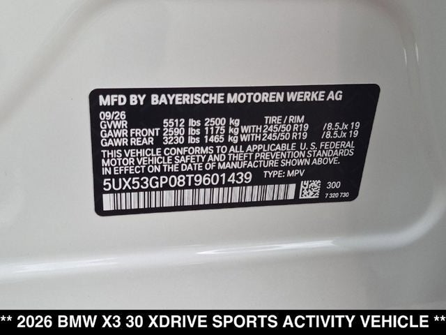 2026 BMW X3 30 xDrive