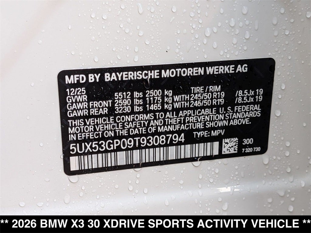 2026 BMW X3 30 xDrive