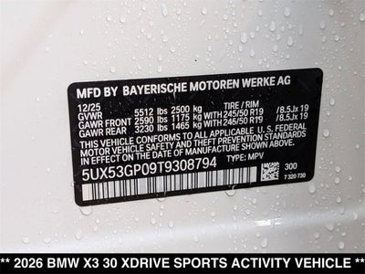 2026 BMW X3 30 xDrive