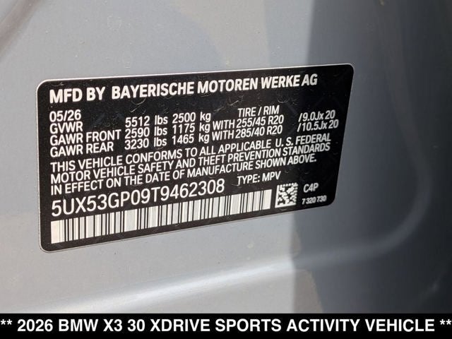2026 BMW X3 30 xDrive