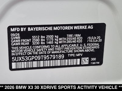 2026 BMW X3 30 xDrive