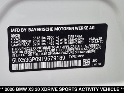 2026 BMW X3 30 xDrive