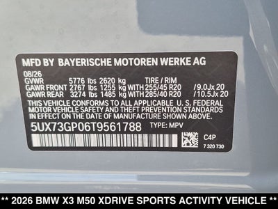 2026 BMW X3 M50 xDrive