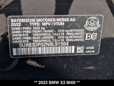 2022 BMW X3 M40i