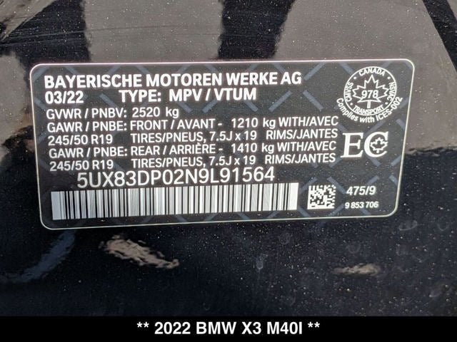 2022 BMW X3 M40i