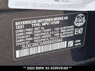 2022 BMW X5 xDrive40i