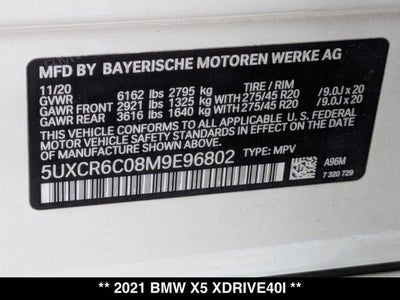 2021 BMW X5 xDrive40i