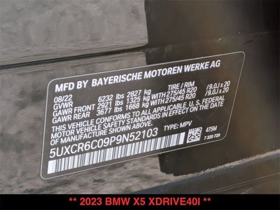 2023 BMW X5 xDrive40i
