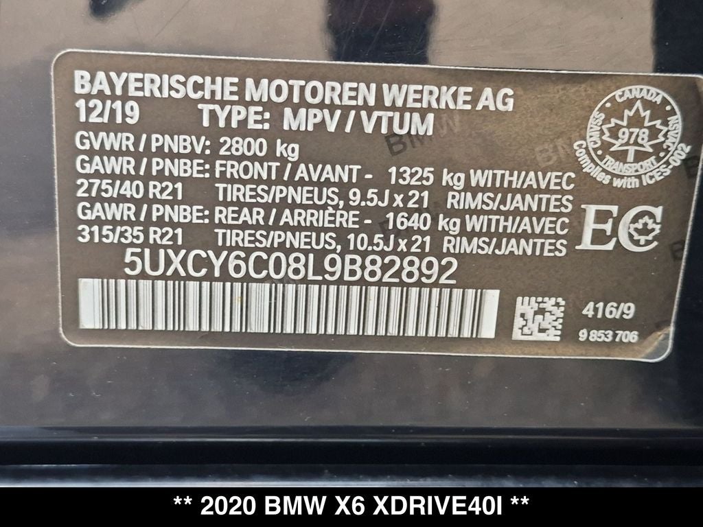 2020 BMW X6 xDrive40i M Sport
