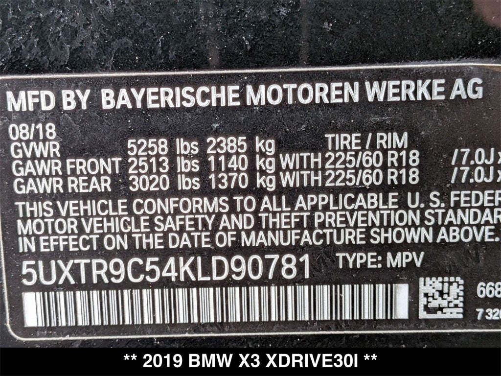 2019 BMW X3 xDrive30i