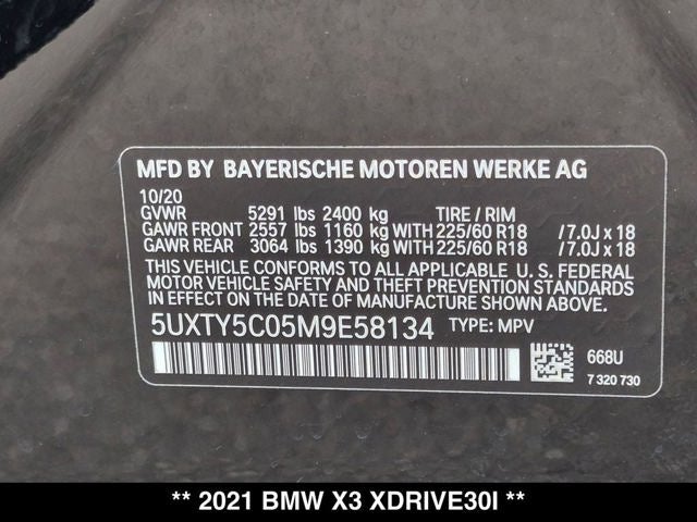 2021 BMW X3 xDrive30i