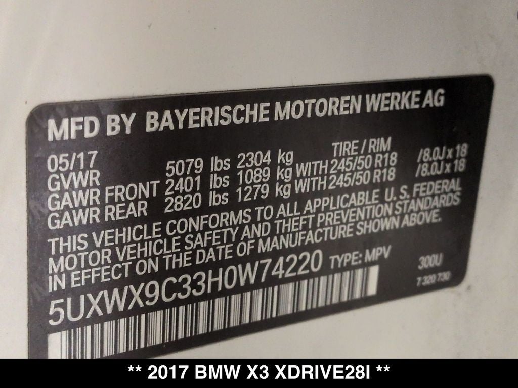 2017 BMW X3 xDrive28i