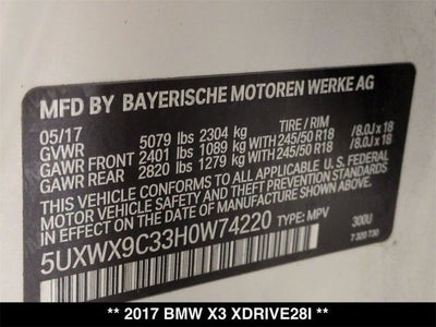 2017 BMW X3 xDrive28i