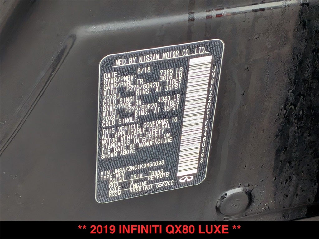2019 INFINITI QX80 LUXE