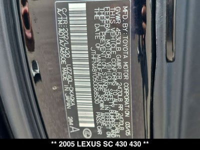 2005 Lexus SC 430