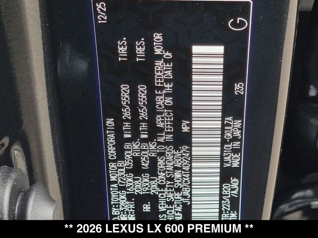 2026 Lexus LX 600 Premium
