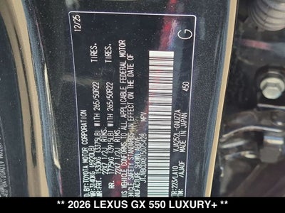 2026 Lexus GX 550 Luxury+