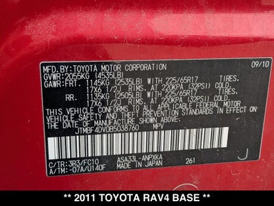 2011 Toyota RAV4 Base