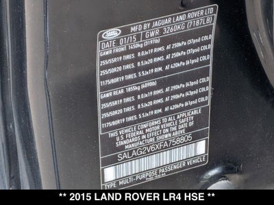 2015 Land Rover LR4 Base
