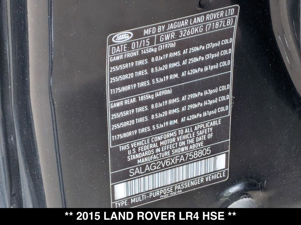 2015 Land Rover LR4 Base