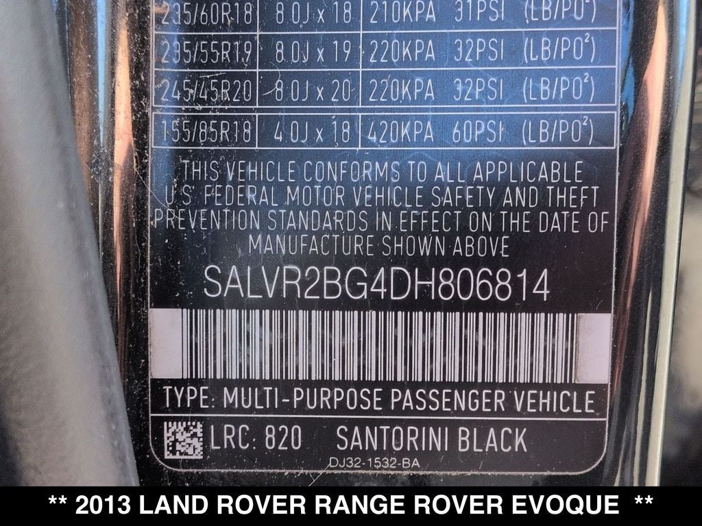2013 Land Rover Range Rover Evoque Pure