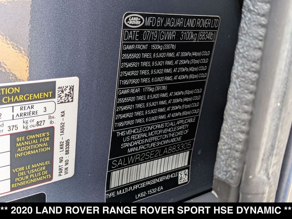 2020 Land Rover Range Rover Sport HSE Dynamic