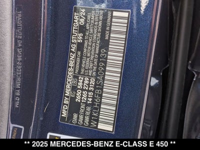 2025 Mercedes-Benz E-Class E 450 4MATIC®