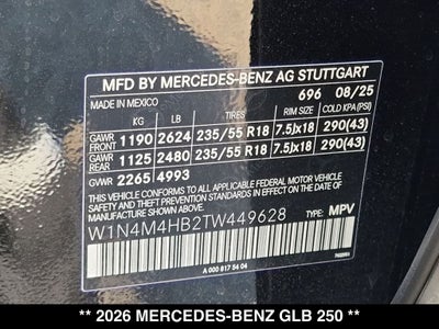 2026 Mercedes-Benz GLB GLB 250 4MATIC®