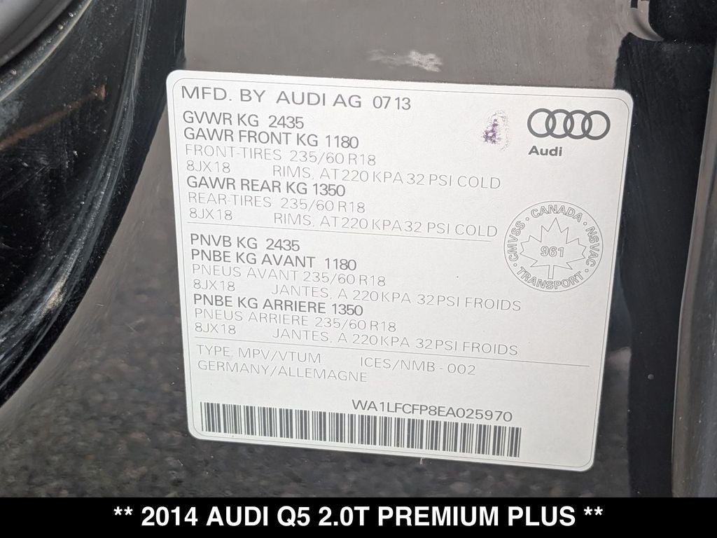 2014 Audi Q5 2.0T Premium Plus quattro