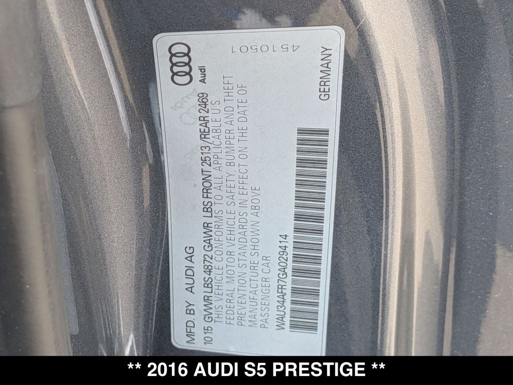 2016 Audi S5 3.0T Prestige quattro