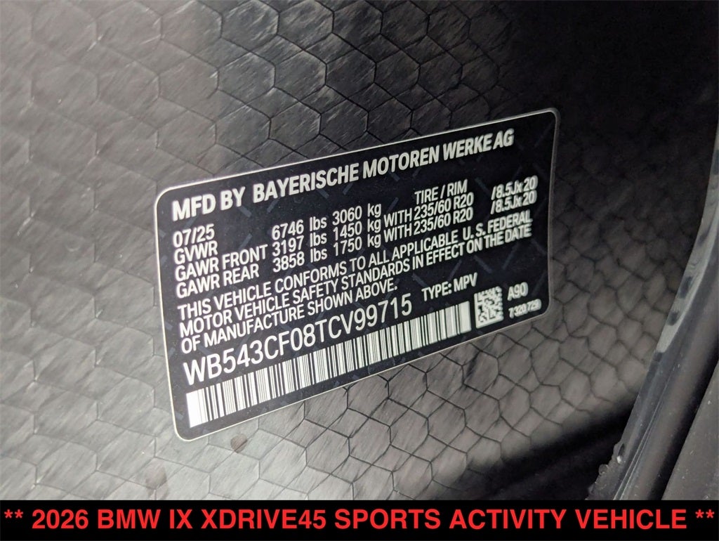 2026 BMW iX xDrive45