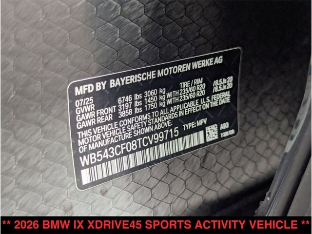 2026 BMW iX xDrive45