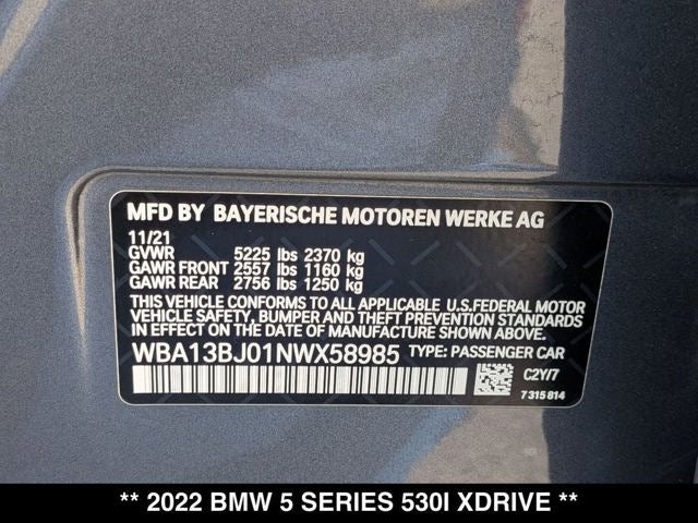2022 BMW 530i xDrive 530i xDrive