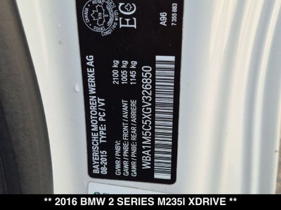 2016 BMW 2 Series M235i xDrive