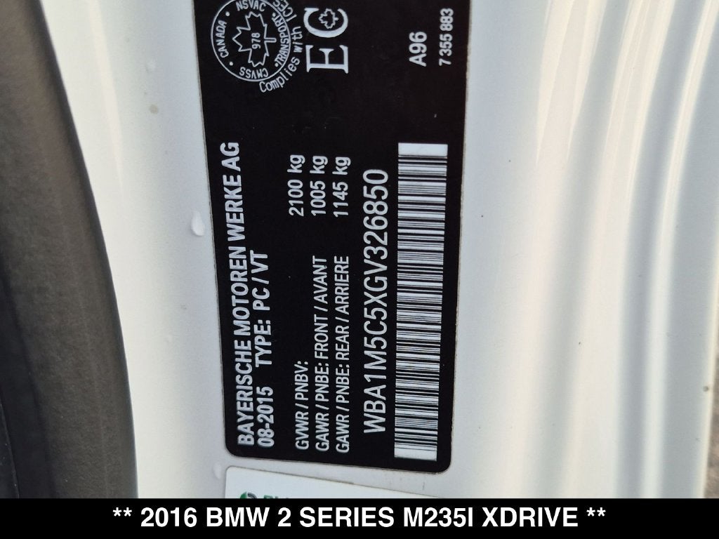 2016 BMW 2 Series M235i xDrive