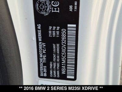 2016 BMW 2 Series M235i xDrive