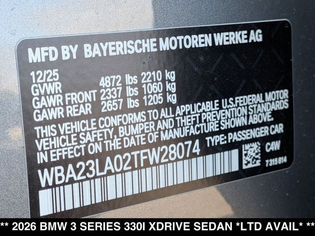 2026 BMW 330i 330i xDrive