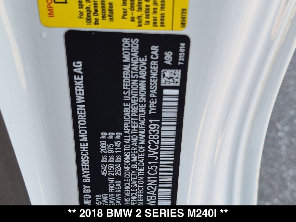 2018 BMW M240i M240i