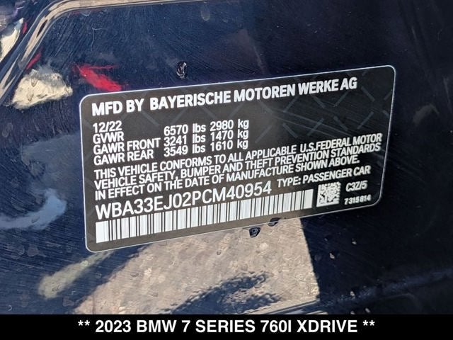 2023 BMW 760i 760i xDrive