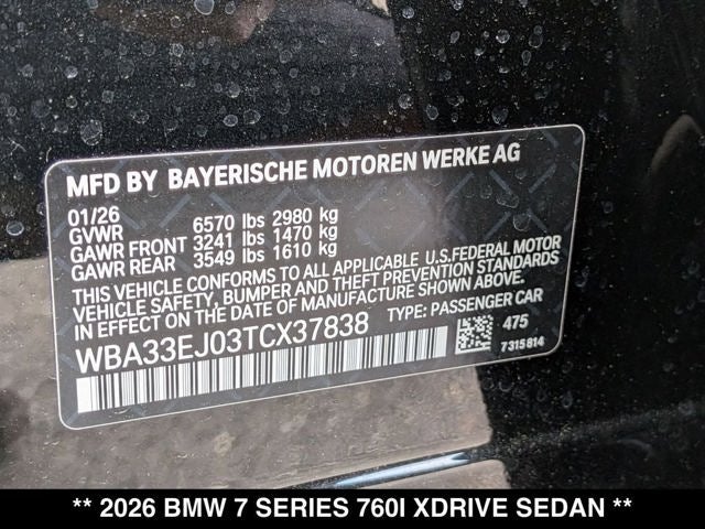 2026 BMW 760i 760i xDrive