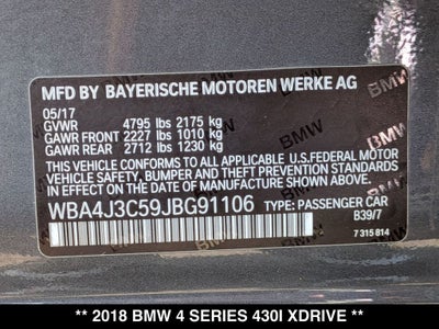 2018 BMW 4 Series 430i Gran Coupe