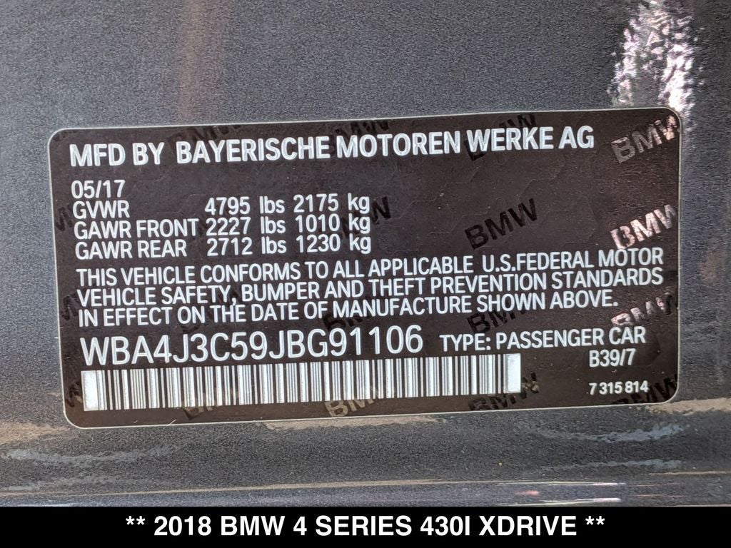 2018 BMW 4 Series 430i Gran Coupe