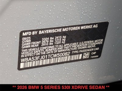 2026 BMW 530i 530i xDrive