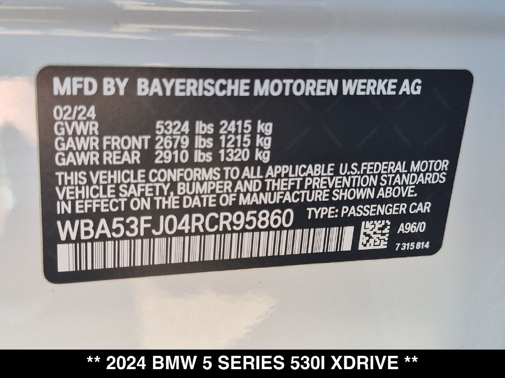 2024 BMW 530i xDrive 530i xDrive