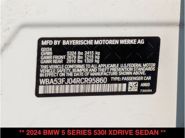 2024 BMW 530i 530i xDrive
